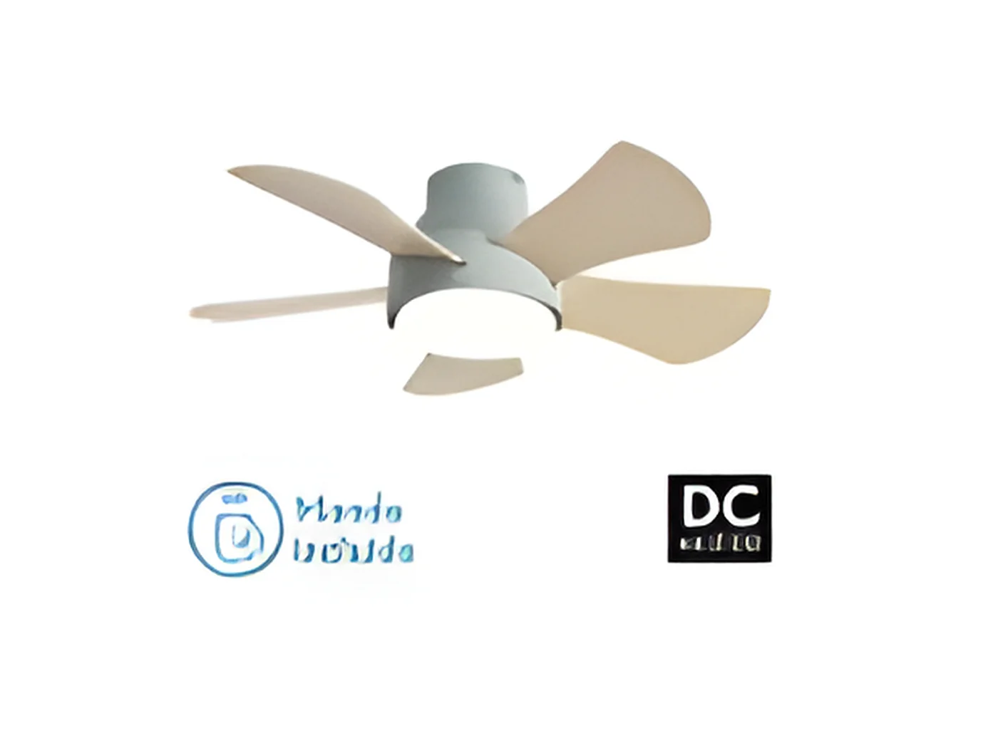 Ventilateur DC GREGARIO vert led 25w CCT et télécommande Fabrilamp