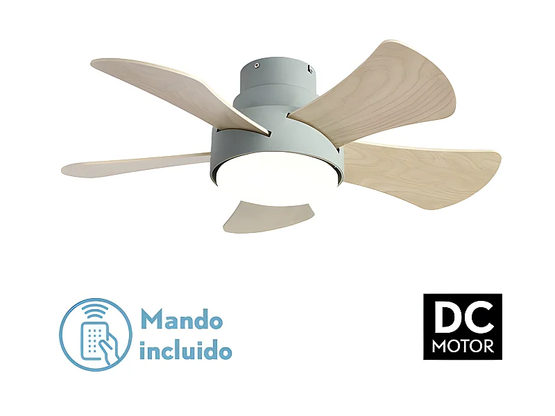 Ventilador Dc Gregario Verde Led 25w Cct Y Control Remoto