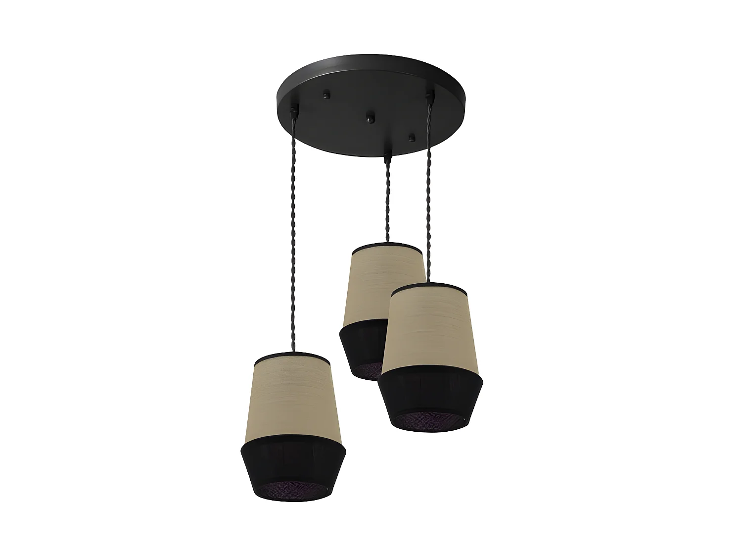 Lampada circolare 3 luci colore Saco / nero modello Bell FABRILAMP