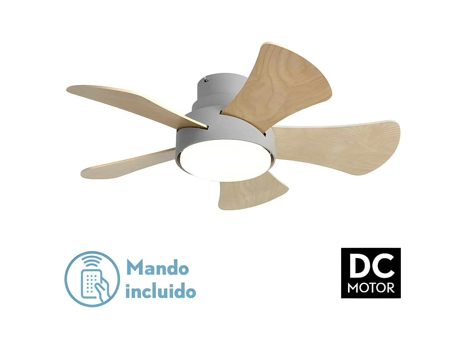 Ventola 5 Pale reversibile 25w Dc Grigio modello Gregario FABRILAMP