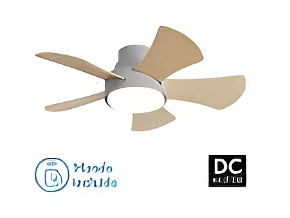 Ventilateur DC GREGARIO gris led 25w CCT et télécommande Fabrilamp