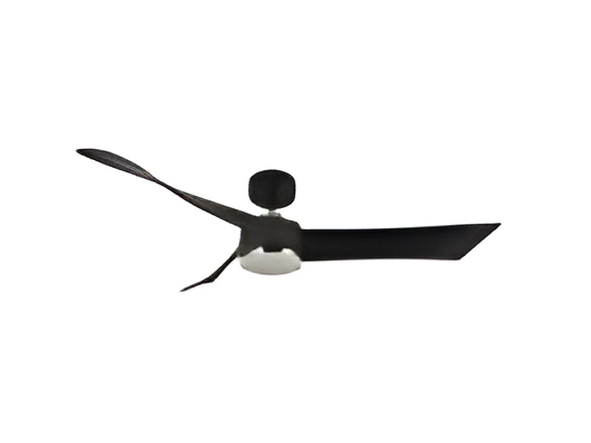 Ventilateur DC TEMPEL noir LED CCT dimmable avec onduleur Fabrilamp