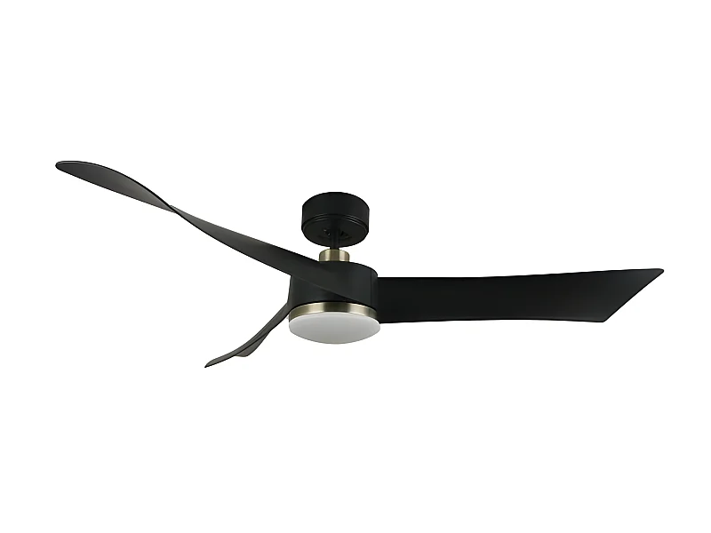 Ventilateur DC TEMPEL noir LED CCT dimmable avec onduleur Fabrilamp