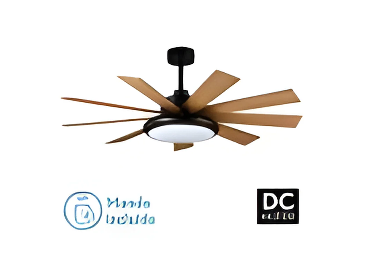 Ventilatore DC PIREO nero 9 pale LED CCT orientabili Fabrilamp