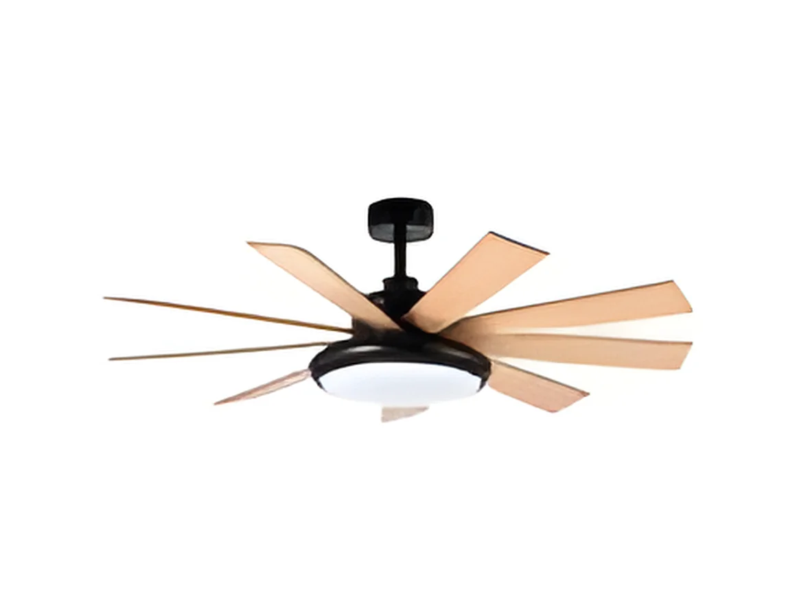 Ventilatore DC PIREO nero 9 pale LED CCT orientabili Fabrilamp