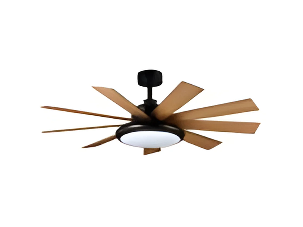 Ventilatore DC PIREO nero 9 pale LED CCT orientabili Fabrilamp