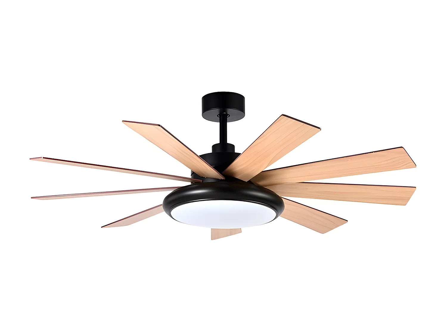 Ventilador Dc Pireo Negro 9 Aspas Led Cct Regulable