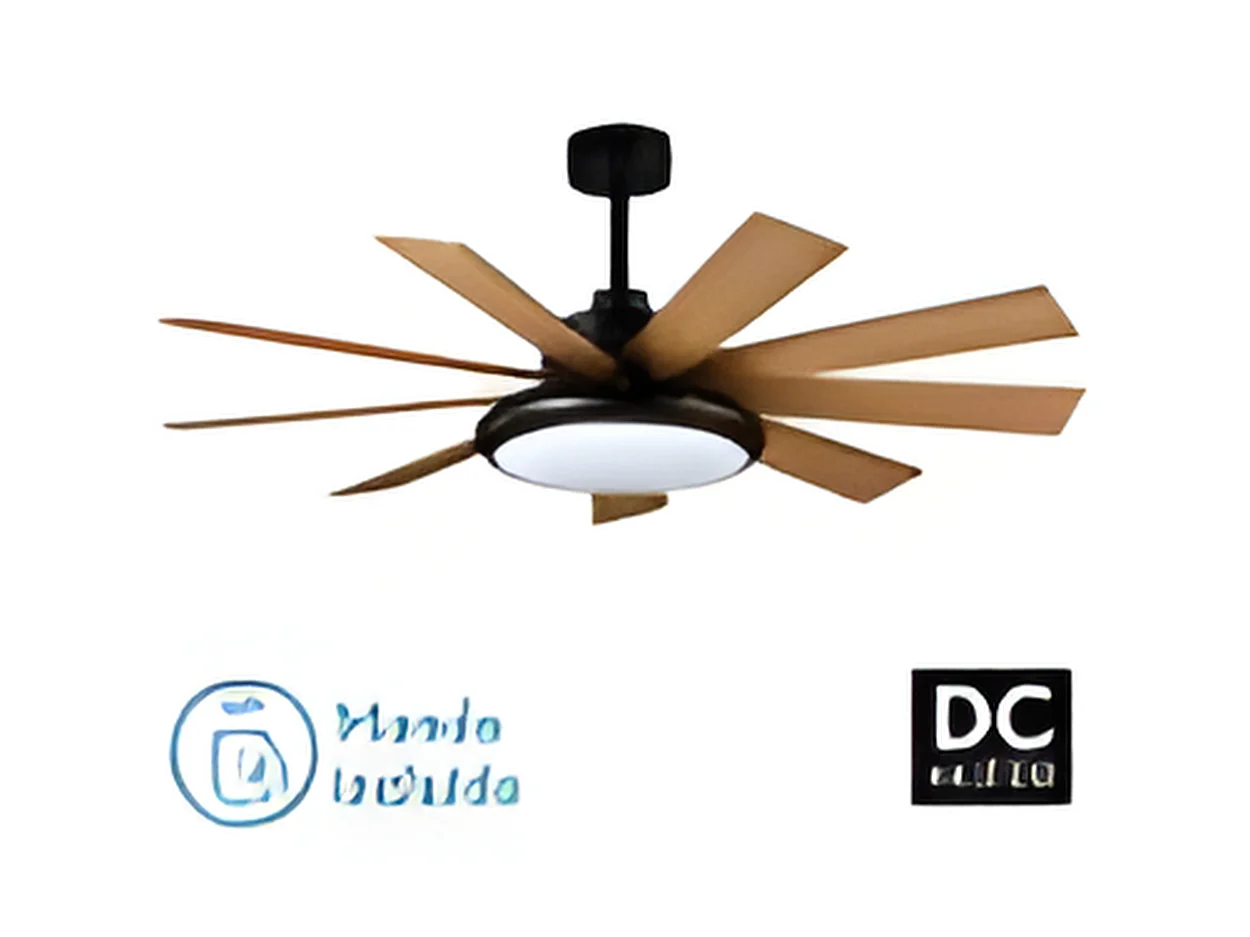 Ventilador Dc Pireo Negro 9 Aspas Led Cct Regulable
