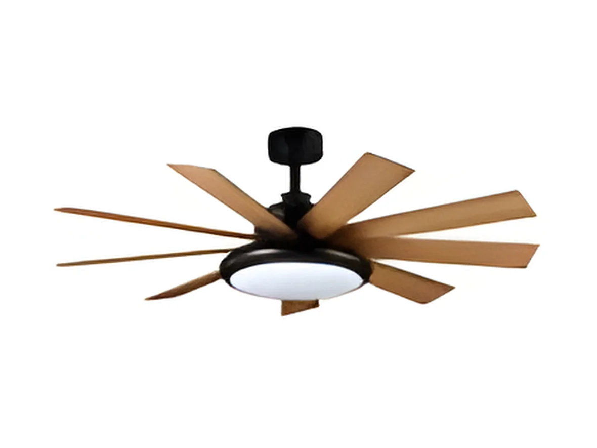 Ventilador Dc Pireo Negro 9 Aspas Led Cct Regulable