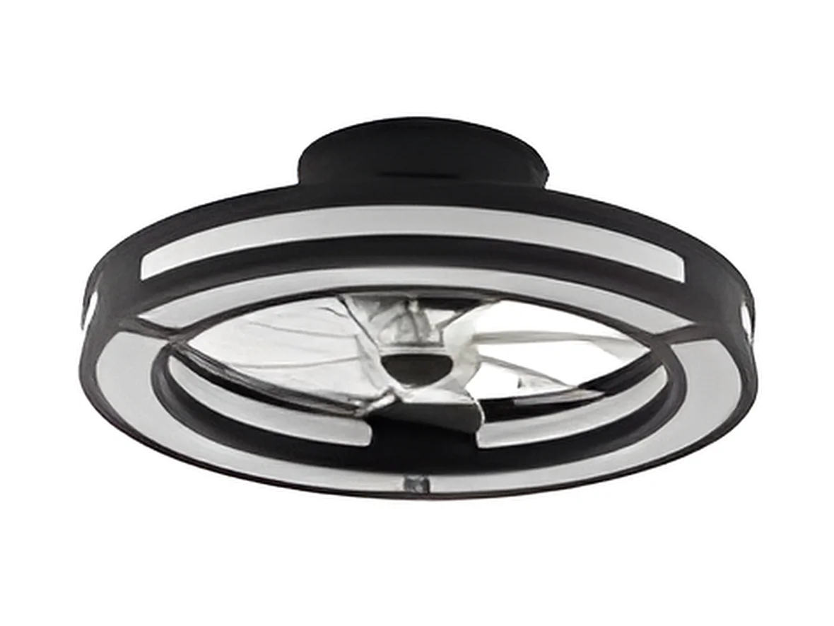 Ventilatore DC KASTORIA led nero CCT dimmerabile telecomando Fabrilamp