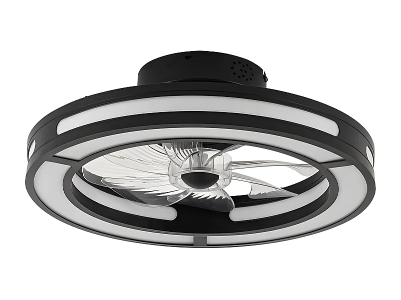 Ventilateur DC KASTORIA noir led CCT réglable télécommande Fabrilamp