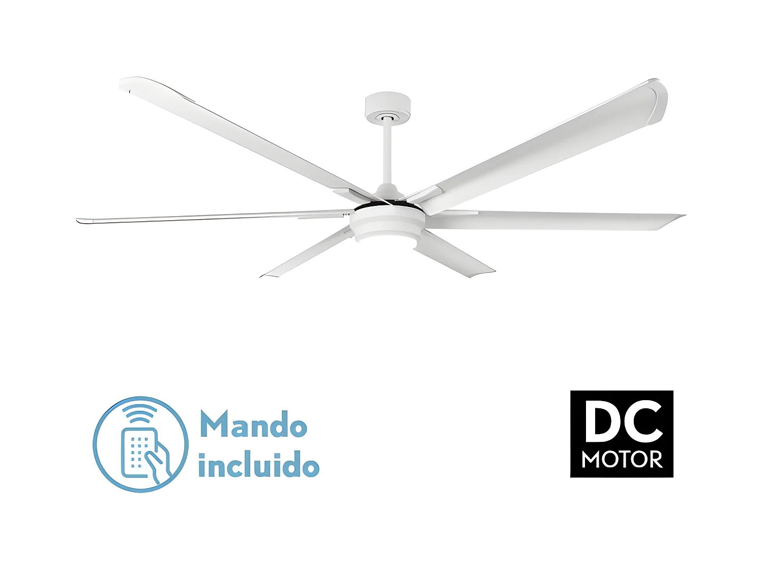 Ventilador Extragrande Dc Marea Blanco Led 3 Temperaturas