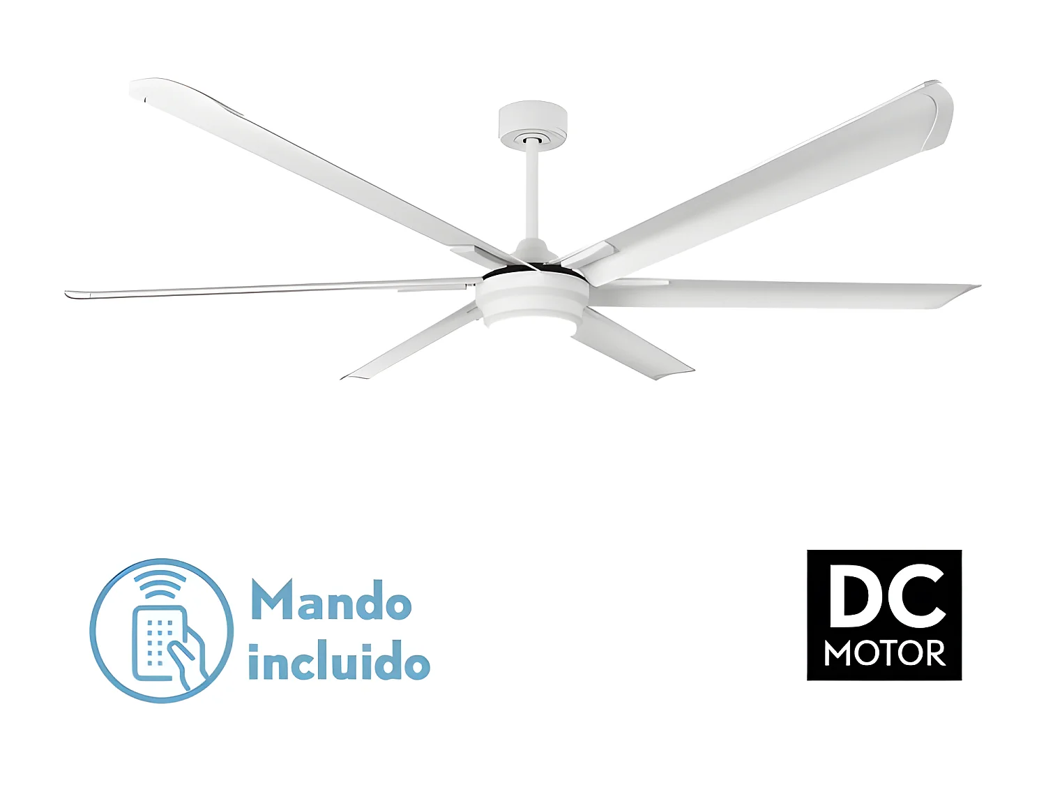 Ventilatore DC MAREA extra large LED bianco 3 temperature Fabrilamp