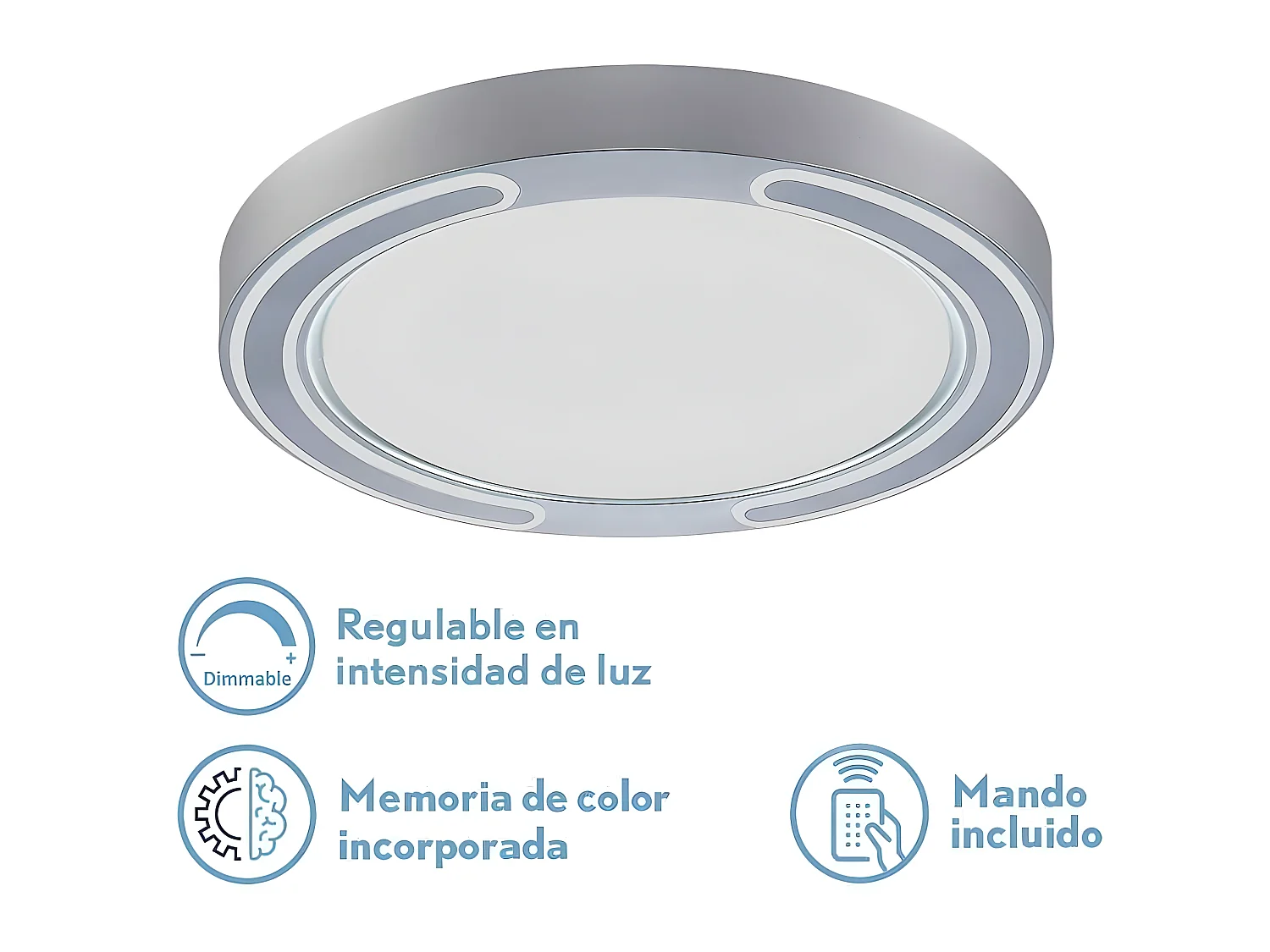 Plafondd 72w Asher Silver 3000-4000-6500k 5616lm 6x50x50cm Remote+reg.int+memory