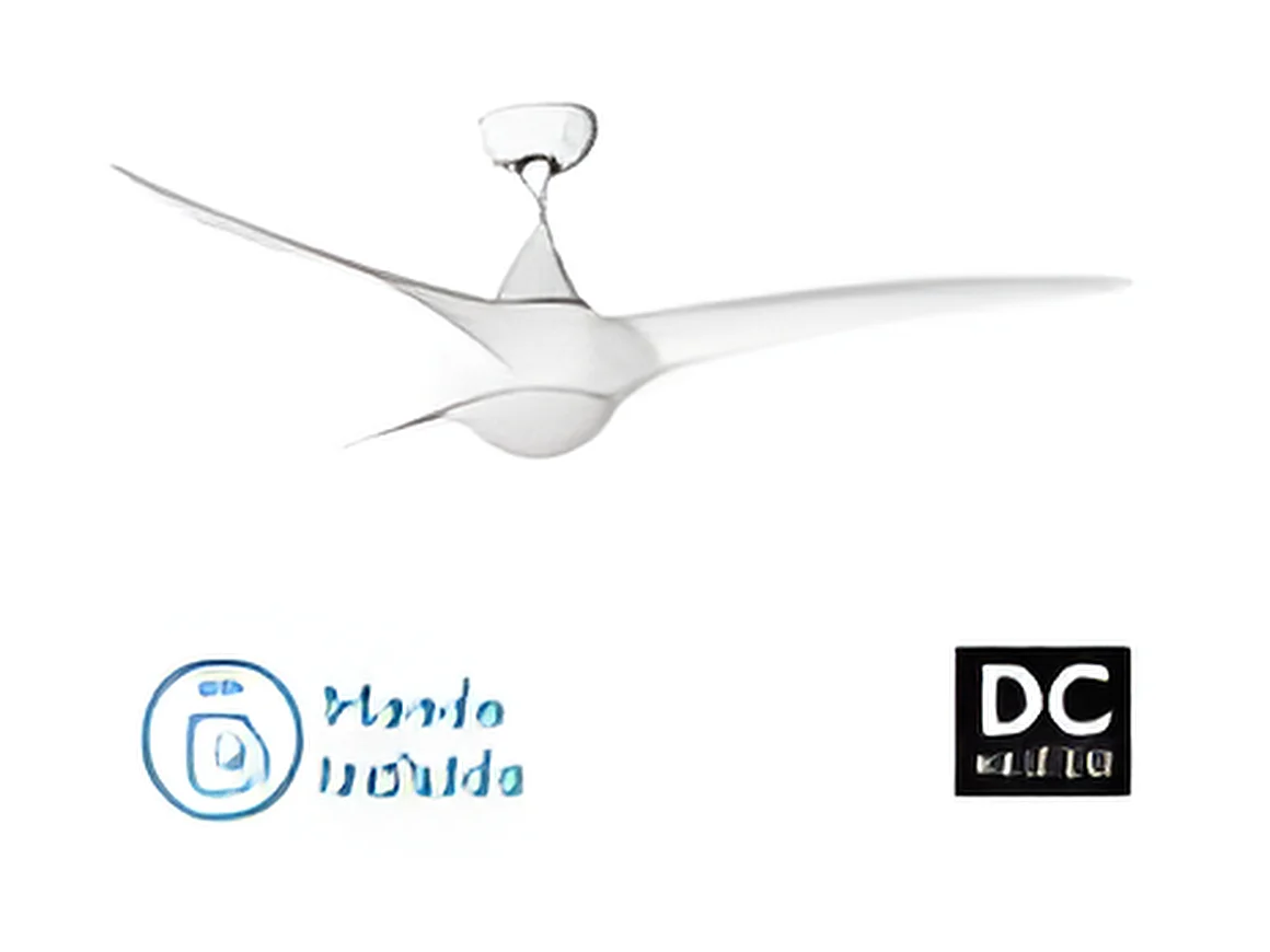 Ventilateur DC LED blanc CANEA avec mémoire et télécommande Fabrilamp