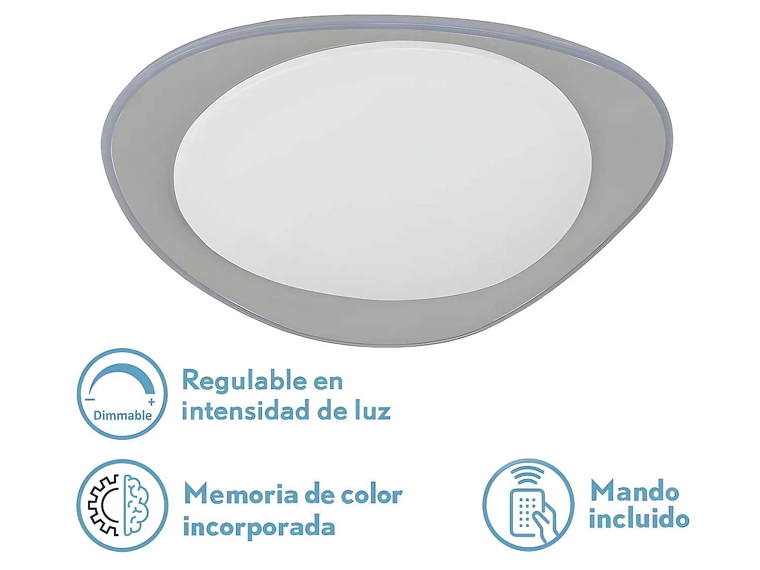 Plafondd DAIRE gris led 72w dimmable télécommande FABRILAMP