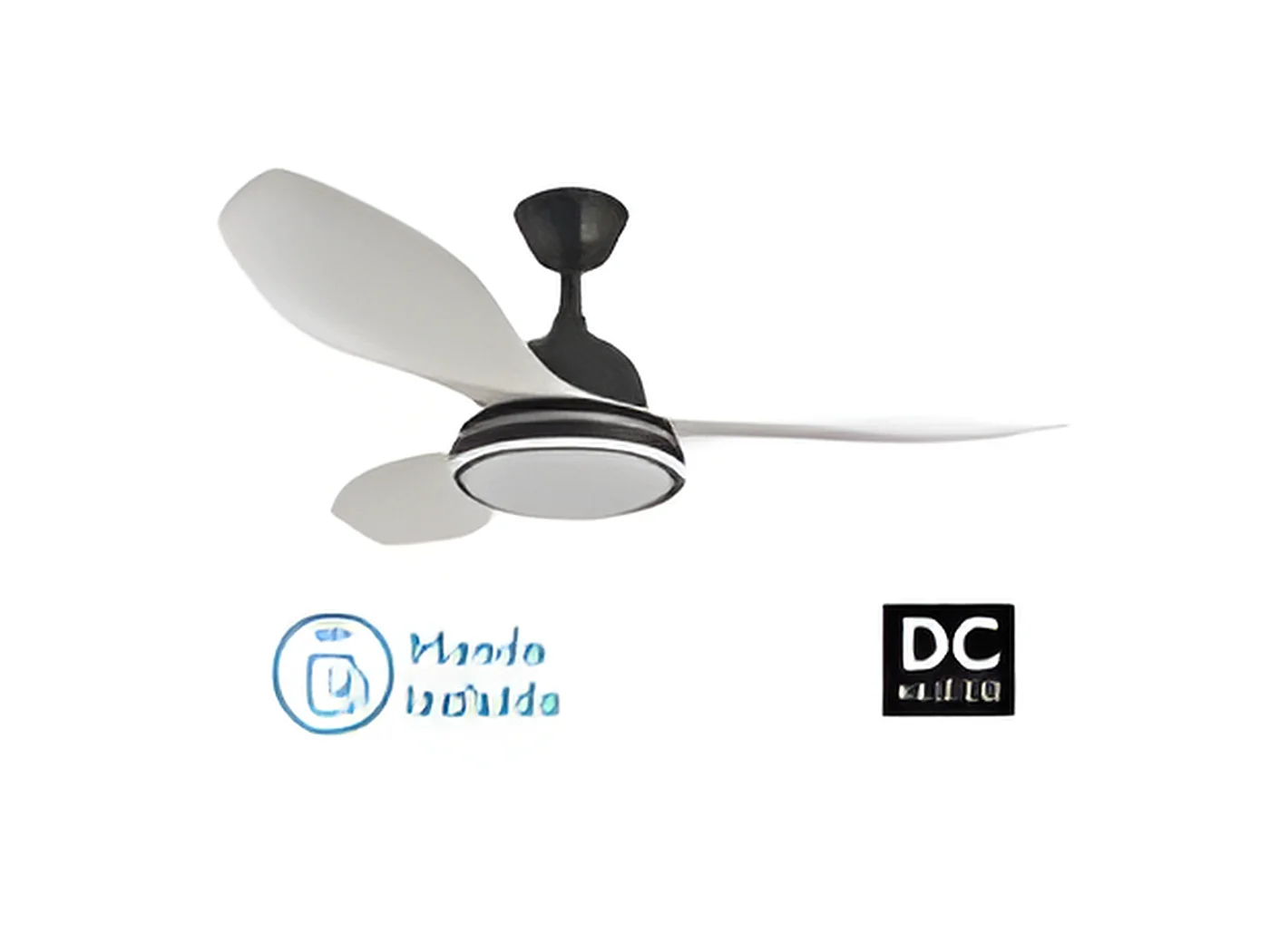 Ventilateur DC DATOO noir led 48w trois températures réglables Fabrilamp