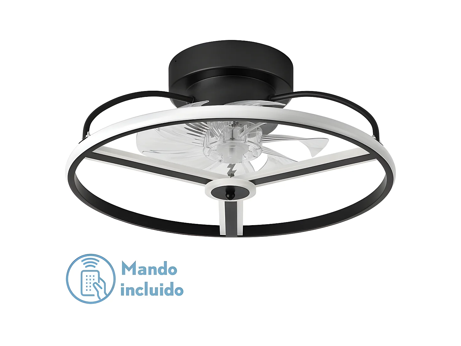 Ventilador Dc Bora Negro Led 3 Temperaturas Y Control Remoto