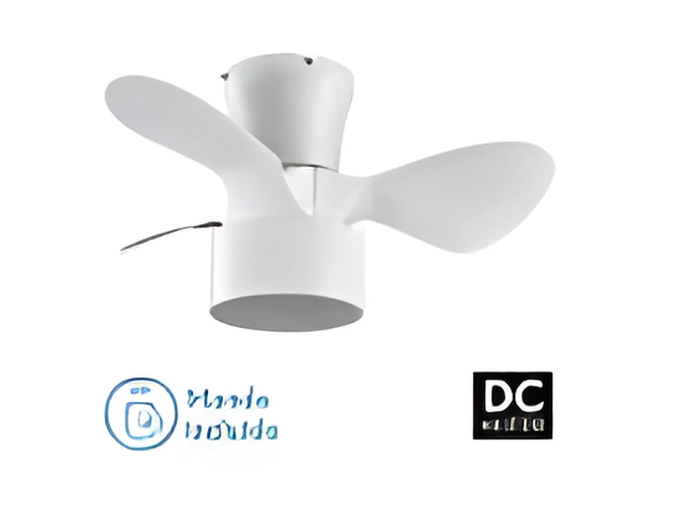 Ventilatore DC KOS bianco led 24w telecomando con temporizzatore Fabrilamp