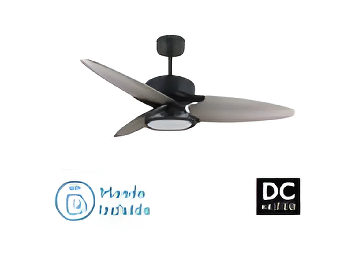 Ventilador Dc Cross Negro Led Control Remoto Y Temporizador