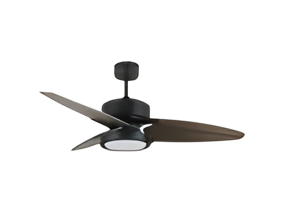 Ventilador Dc Cross Negro Led Control Remoto Y Temporizador