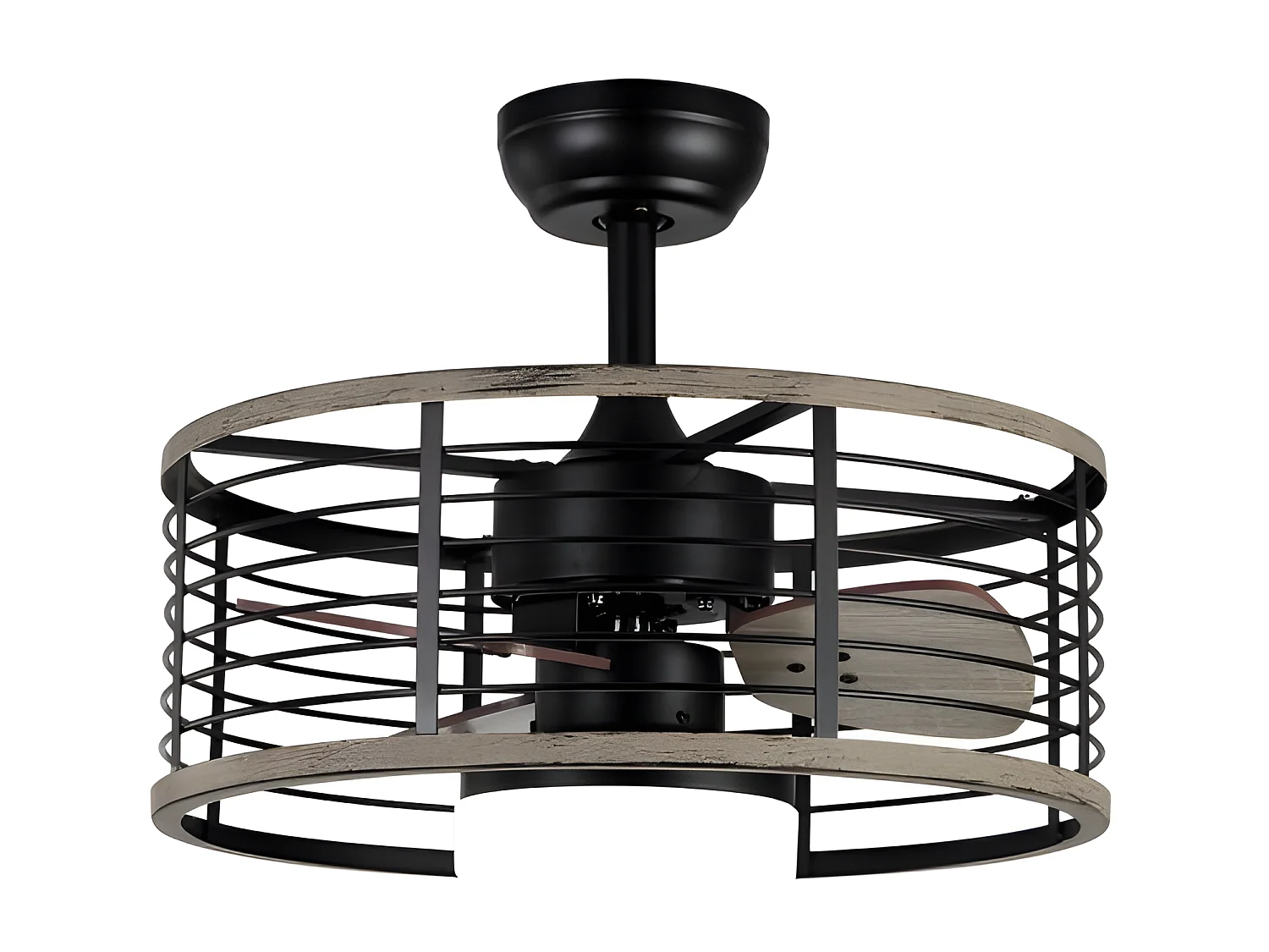 Ventilateur PELLA DC noir télécommande LED et fonction inverseur Fabrilamp