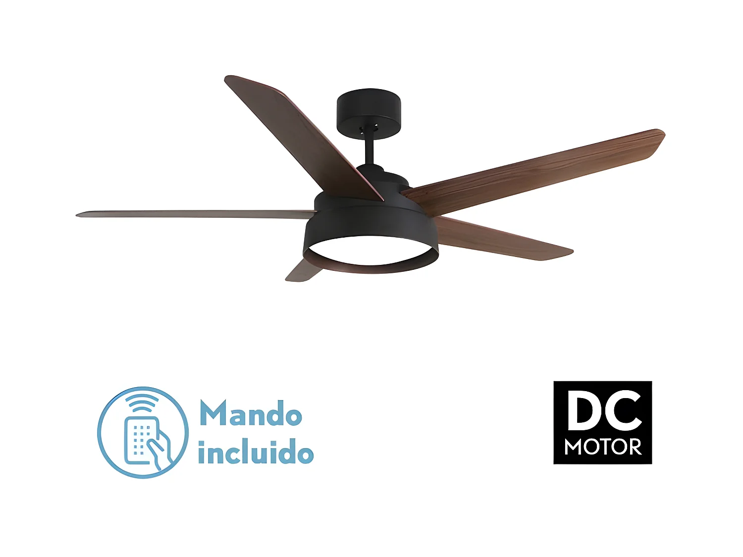 Fan DC LEBECHE marrone LED 3 temperature controllo remoto Fabrilamp