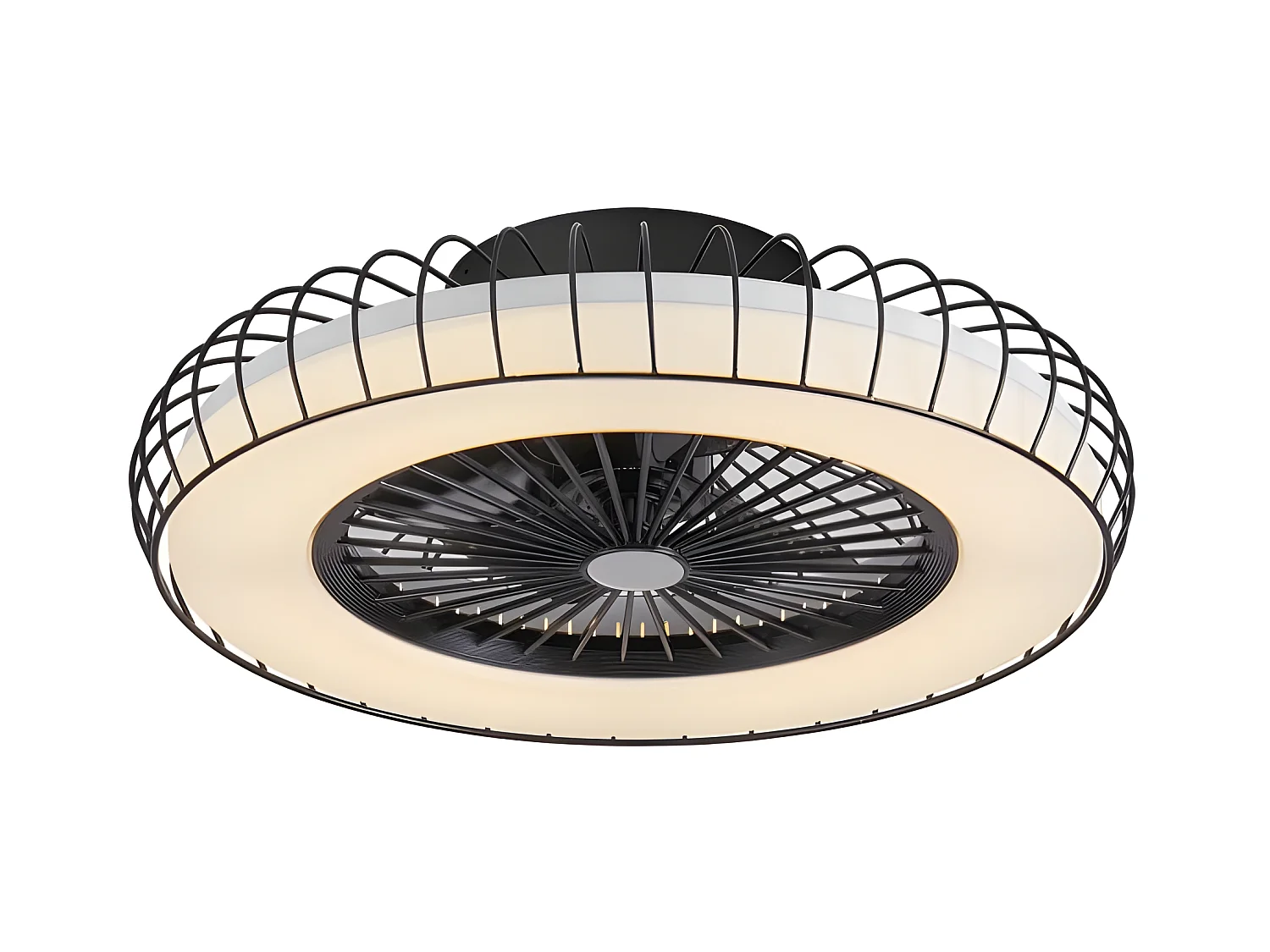 Ventilador Dc Albonez Negro Led Dimable Con Cct Regulable
