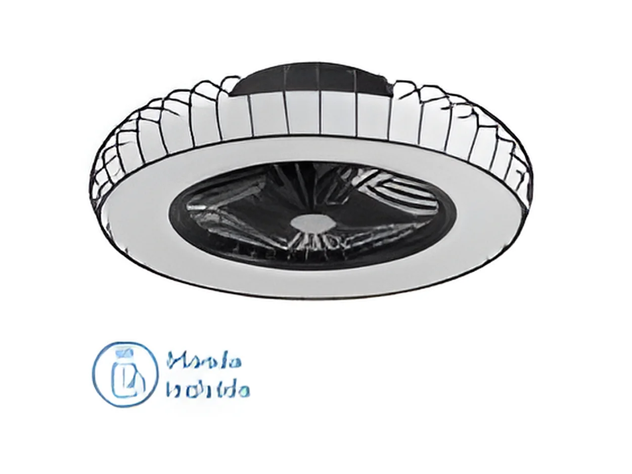 Ventilador Dc Albonez Negro Led Dimable Con Cct Regulable