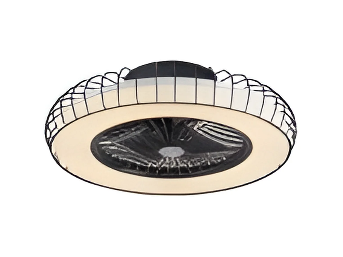 Ventilador Dc Albonez Negro Led Dimable Con Cct Regulable