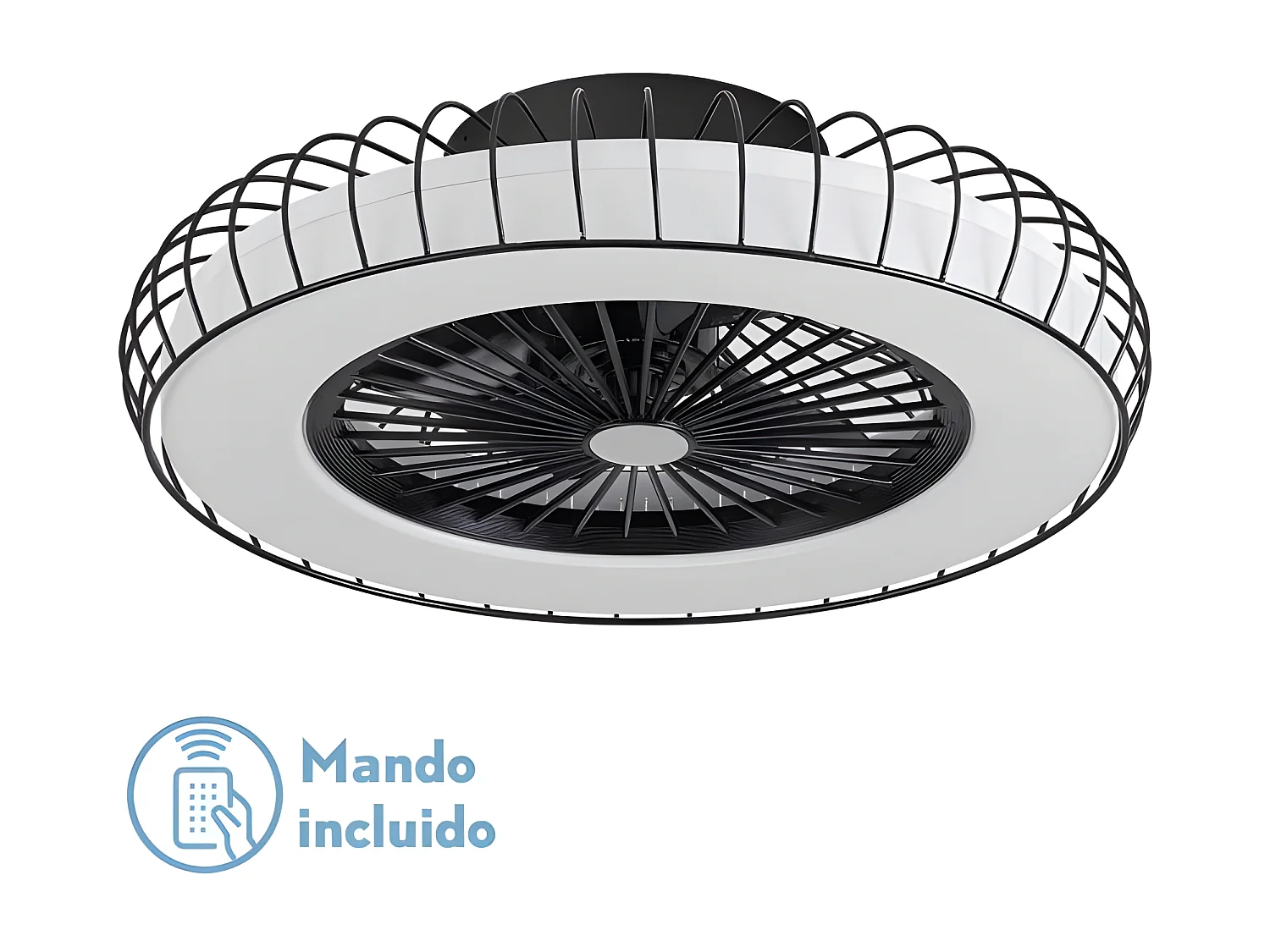 Ventilateur DC ALBONEZ noir Led Dimable avec CCT réglable Fabrilamp