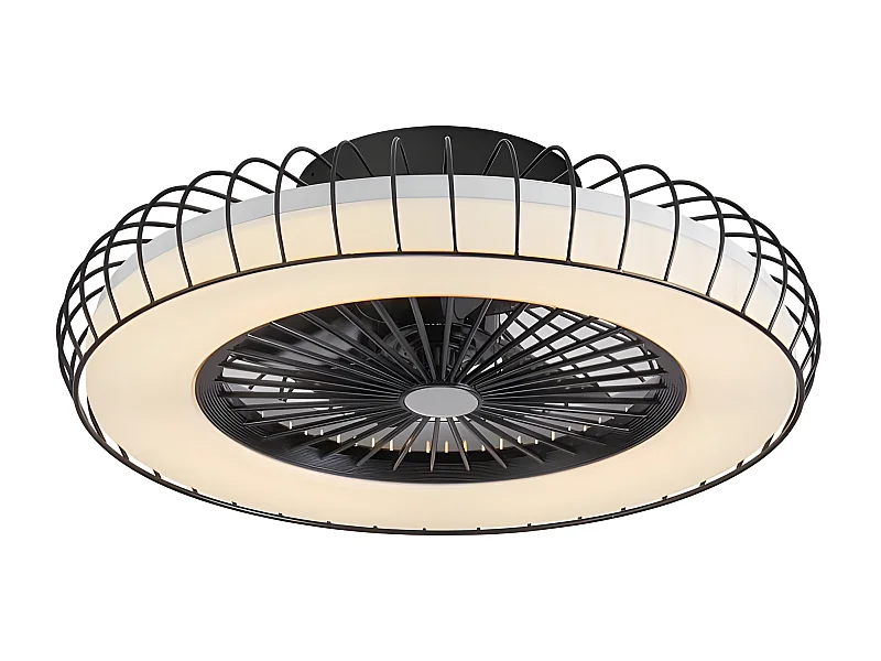 Ventilateur DC ALBONEZ noir Led Dimable avec CCT réglable Fabrilamp