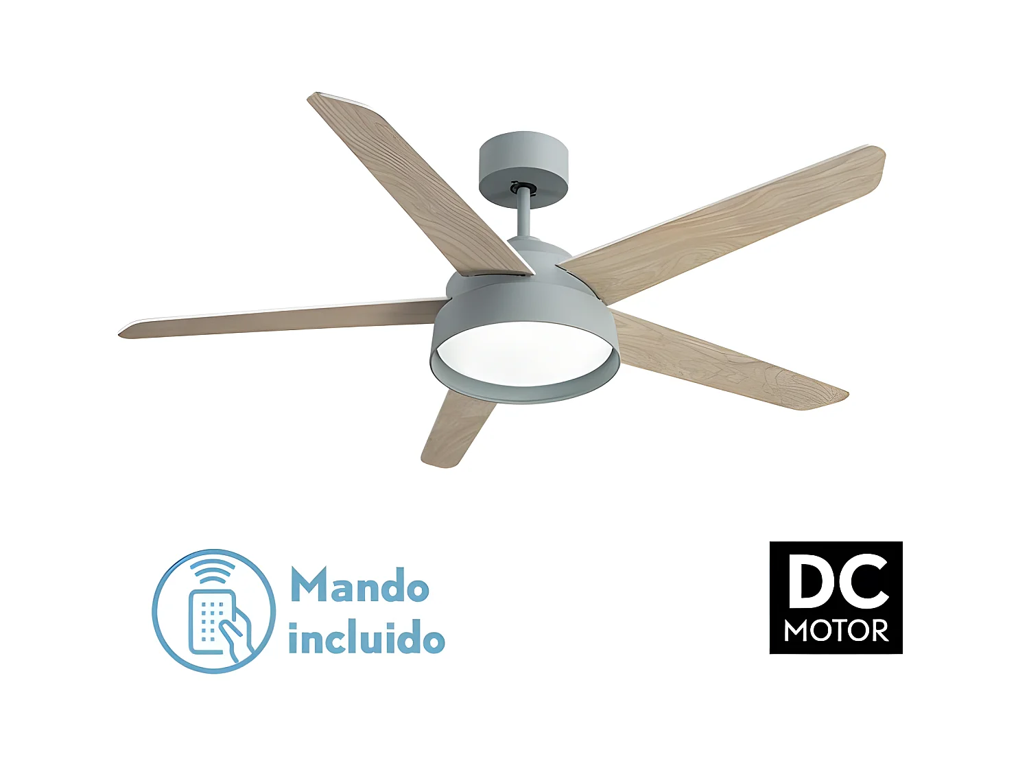 Ventilador Dc Lebeche Verde Led 3 Temperaturas Control Remoto