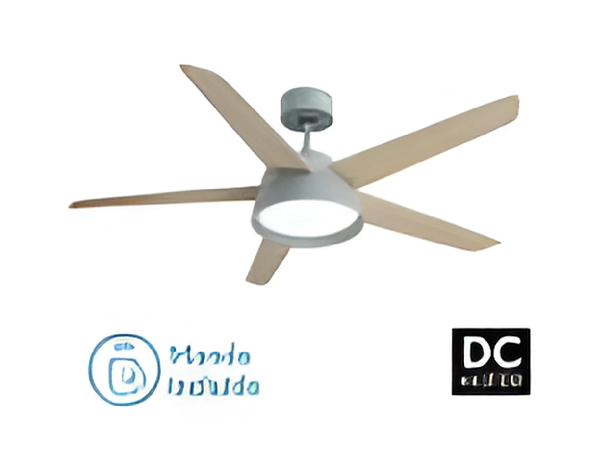 Ventilateur DC LEBECHE LED verte 3 températures télécommande Fabrilamp