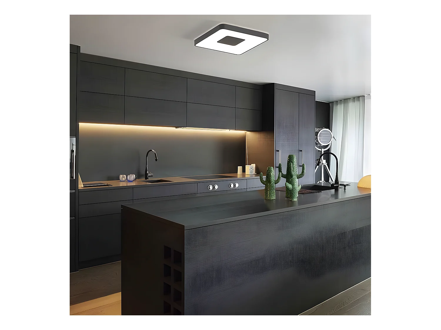 Plafondnier LED fini en or MANTRA modèle COIN