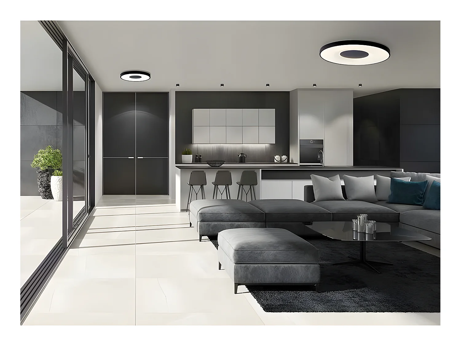 Plafondnier LED fini en or MANTRA modèle COIN