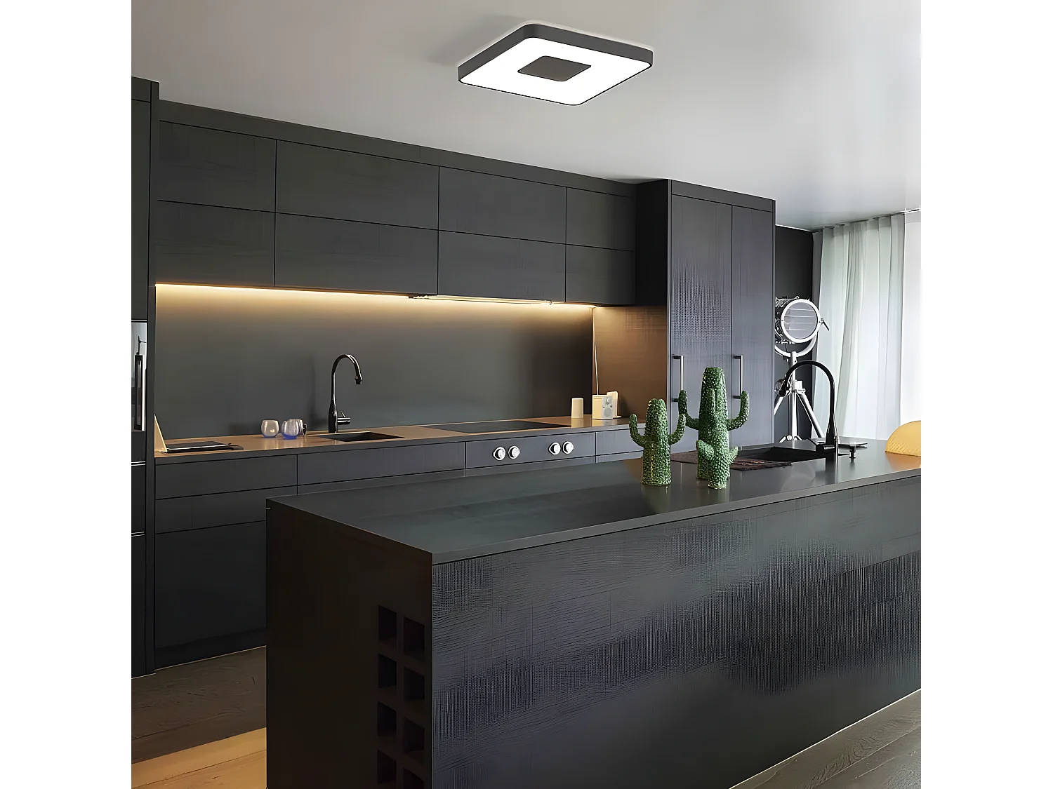 Plafondnier LED fini en or MANTRA modèle COIN