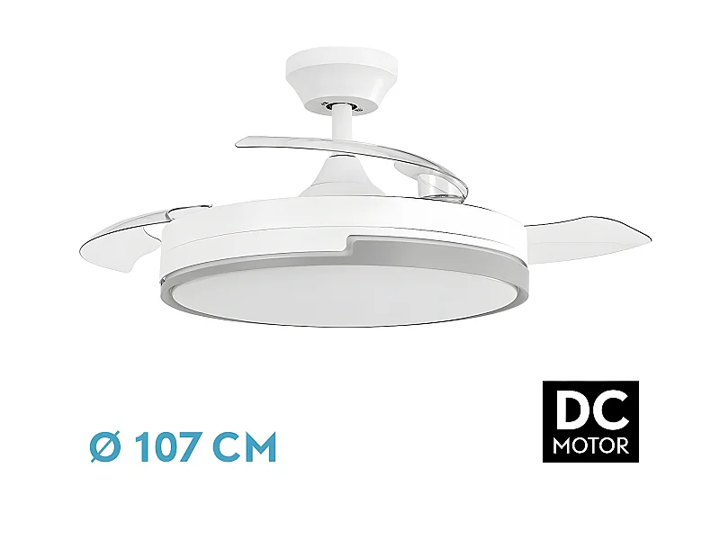 Ventilatore dc fashion 72w bianco/tetris grigio 108d 3aspas 7200lm 3000