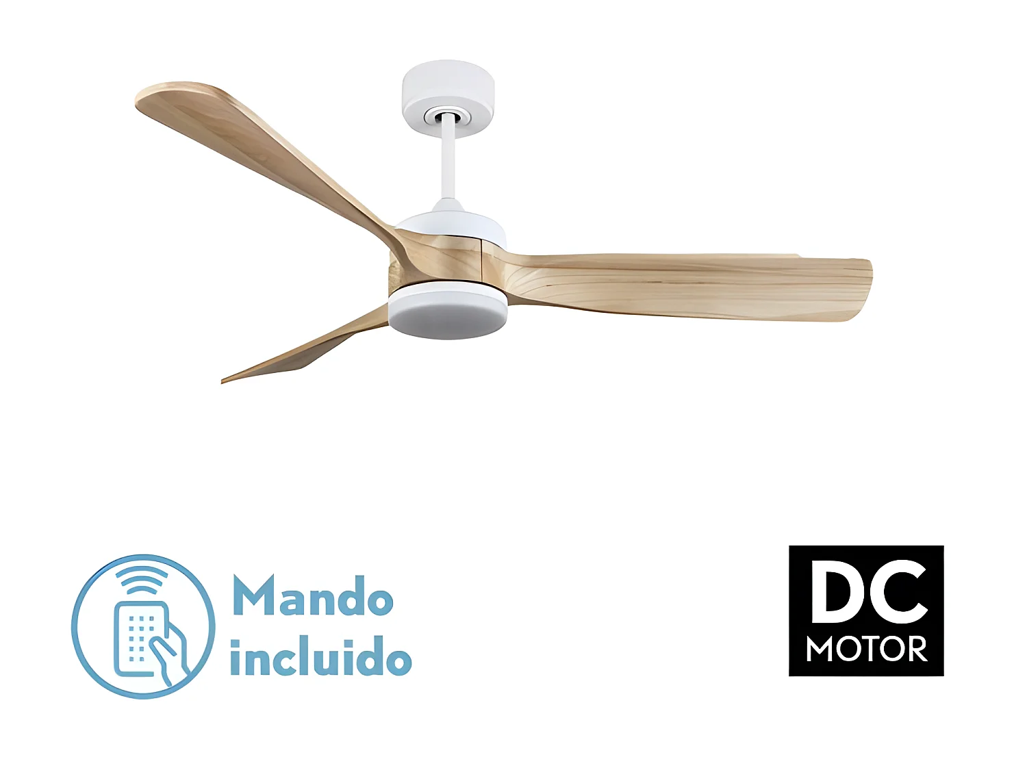 Ventilador Dc Oriente Blanco Led 3 Temperaturas Y Control Remoto