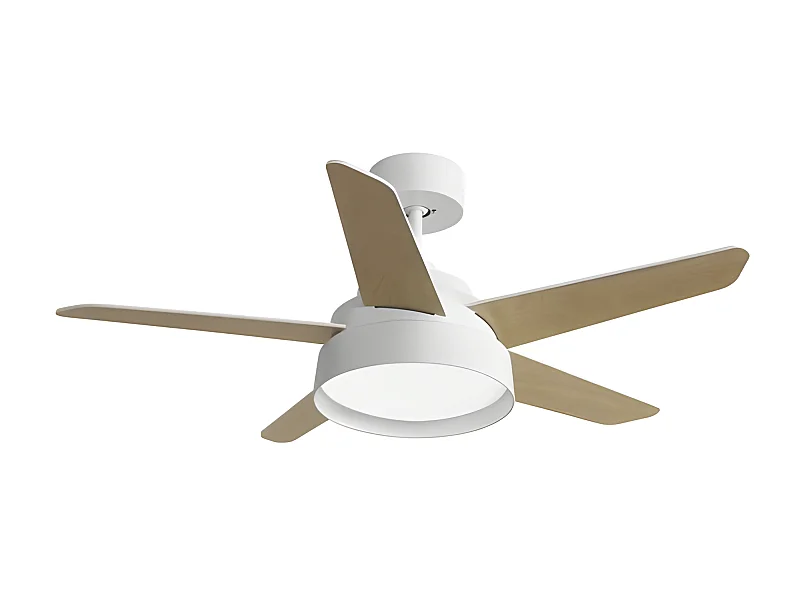 Ventilador Dc Lebeche Blanco Led 3 Temperaturas Control Remoto