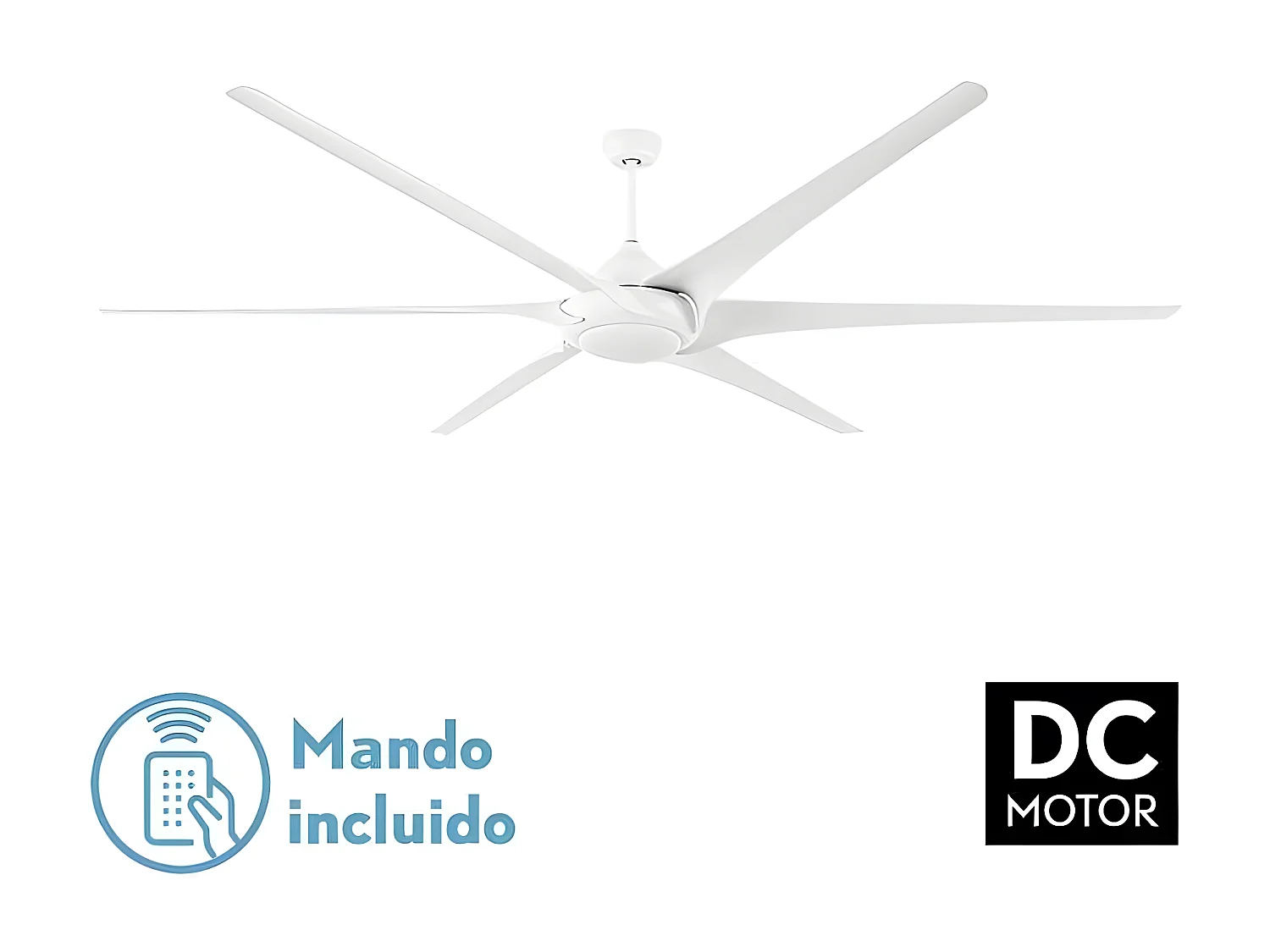 Fan extra grande DC MONCAYO bianco led CCT regolabile Fabrilamp
