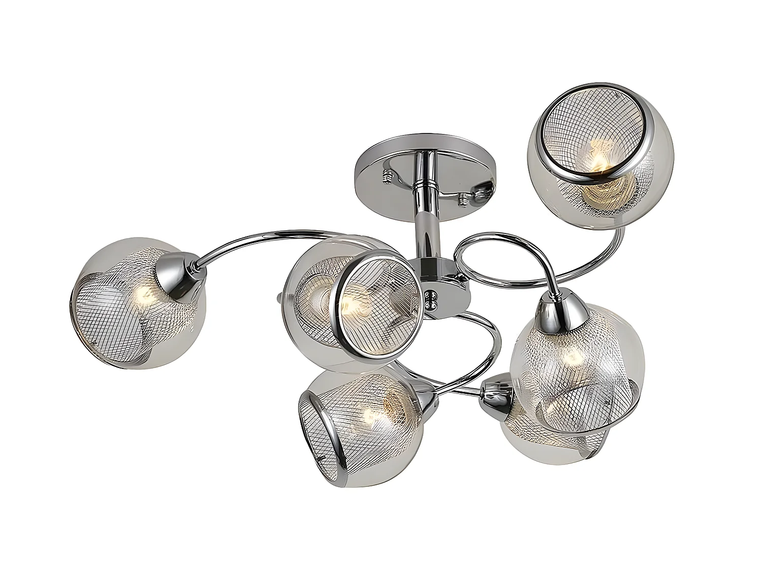 Plafondnier STANLEY chrome 6 lumières FABRILAMP