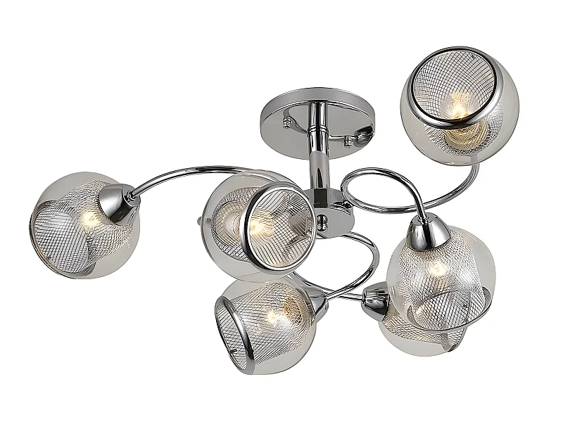 Lampara Plafon Stanley Cromo De 6 Luces