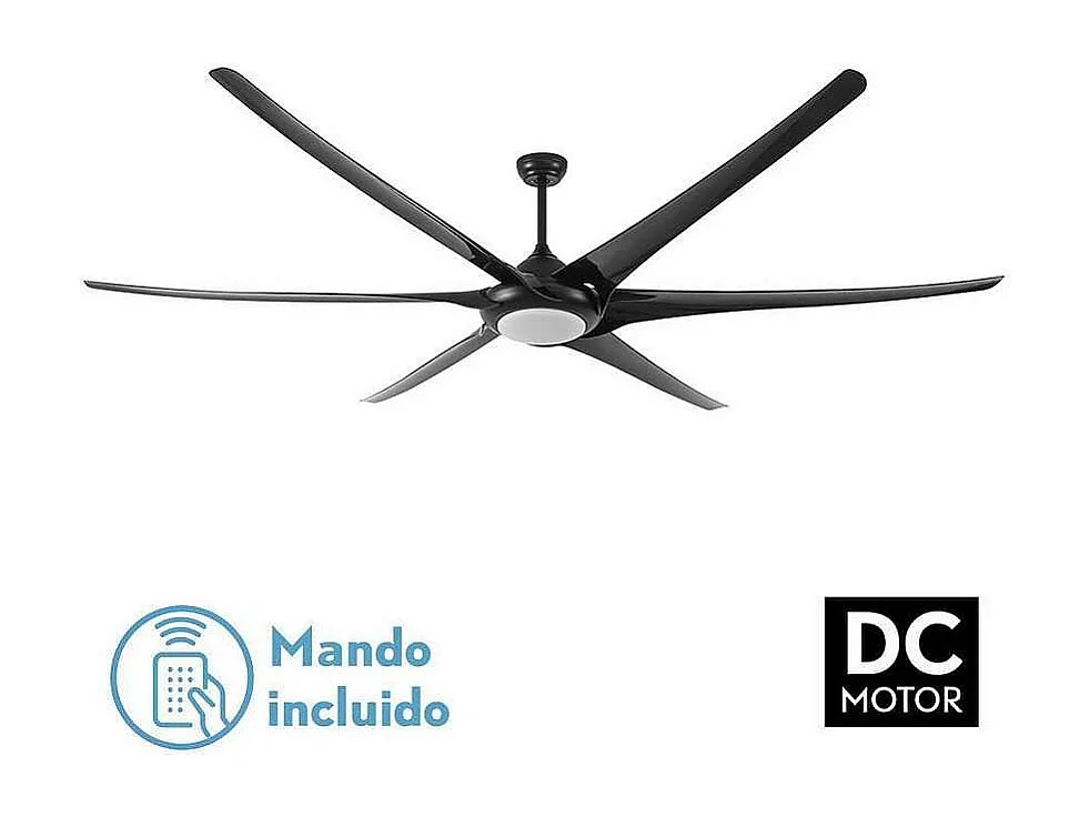 Ventilateur DC extra large MONCAYO noir LED CCT dimmable Fabrilamp