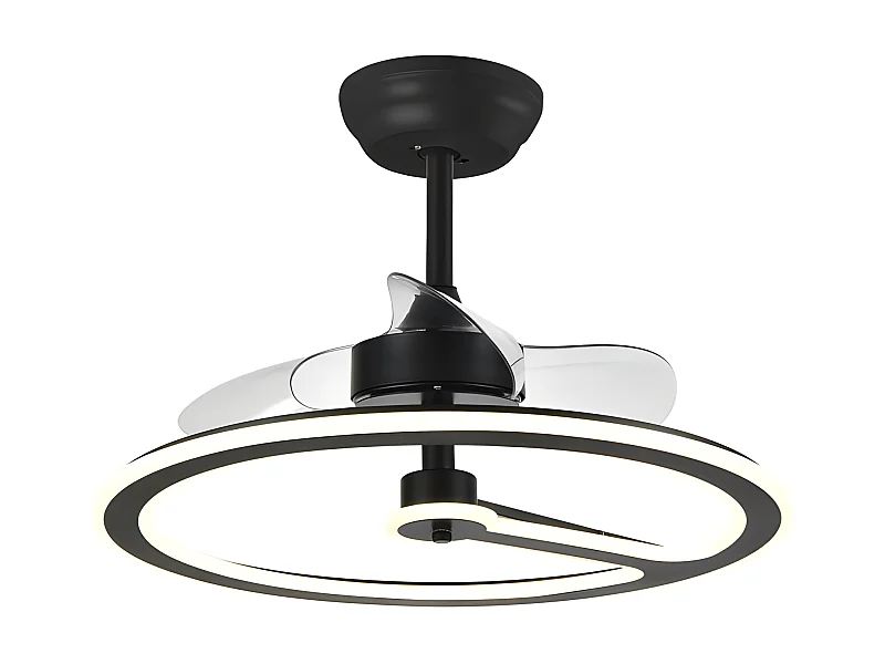 Ventilador Dc Chom Negro Led Con Tres Temperaturas Y Control Remoto