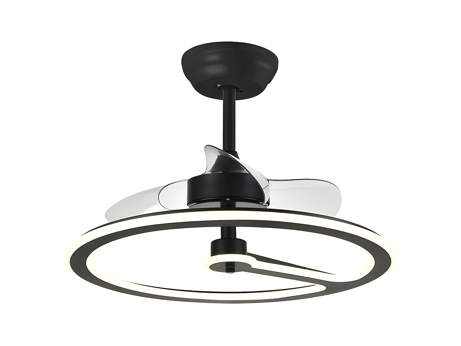 Ventilador Dc Chom Negro Led Con Tres Temperaturas Y Control Remoto