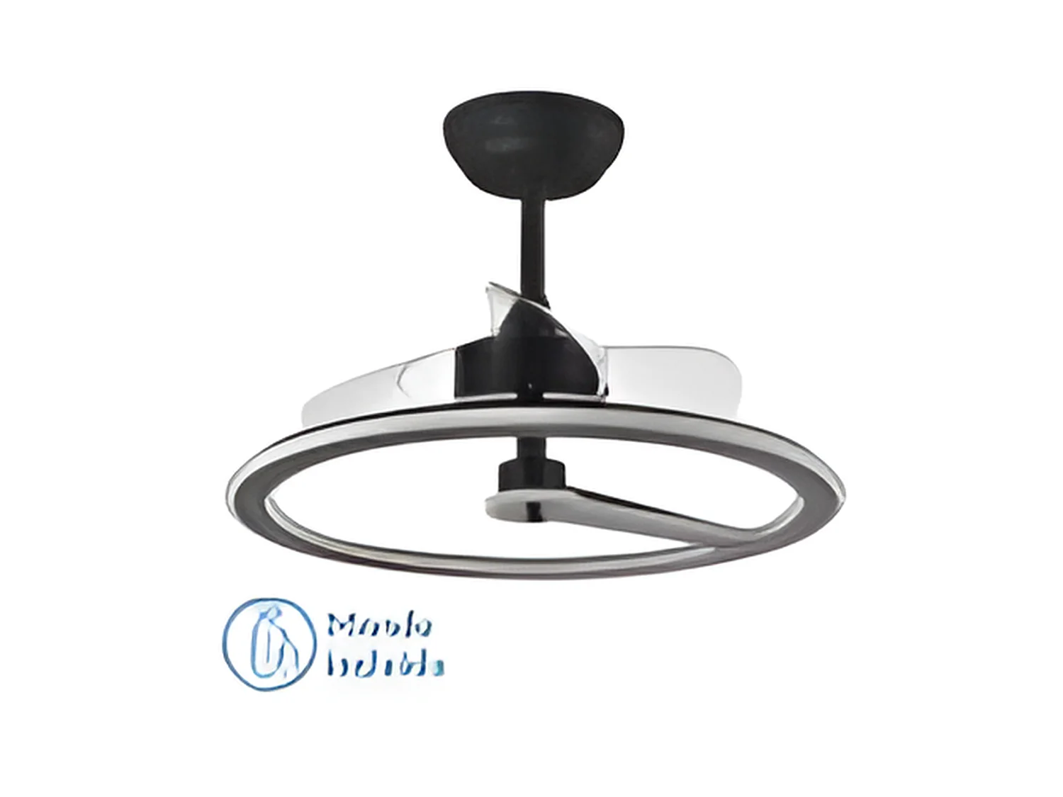 Ventilador Dc Chom Negro Led Con Tres Temperaturas Y Control Remoto