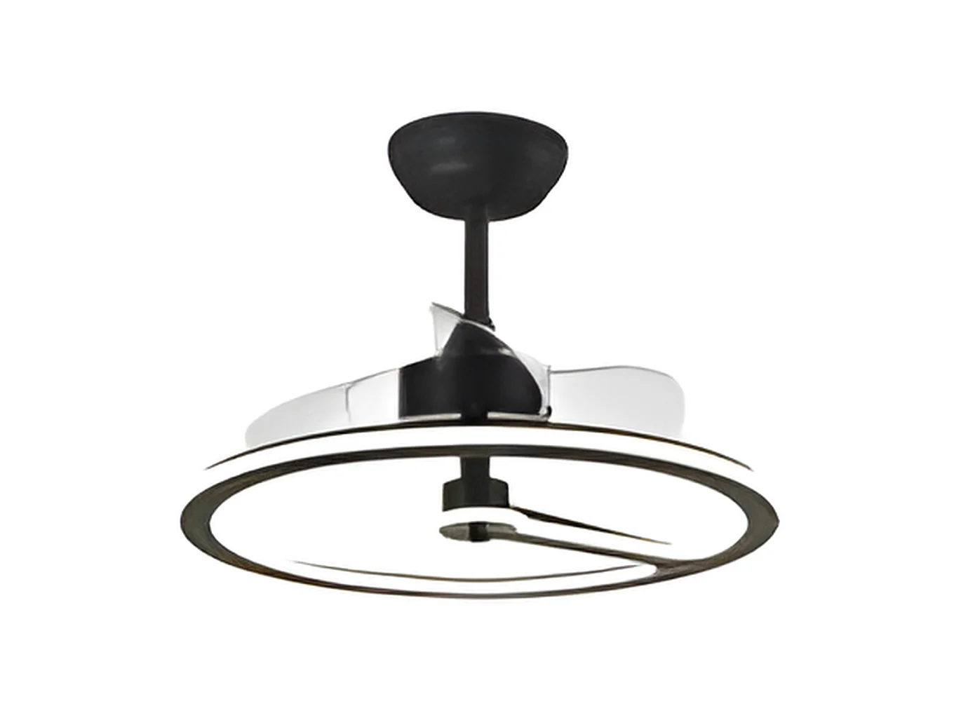 Ventilador Dc Chom Negro Led Con Tres Temperaturas Y Control Remoto