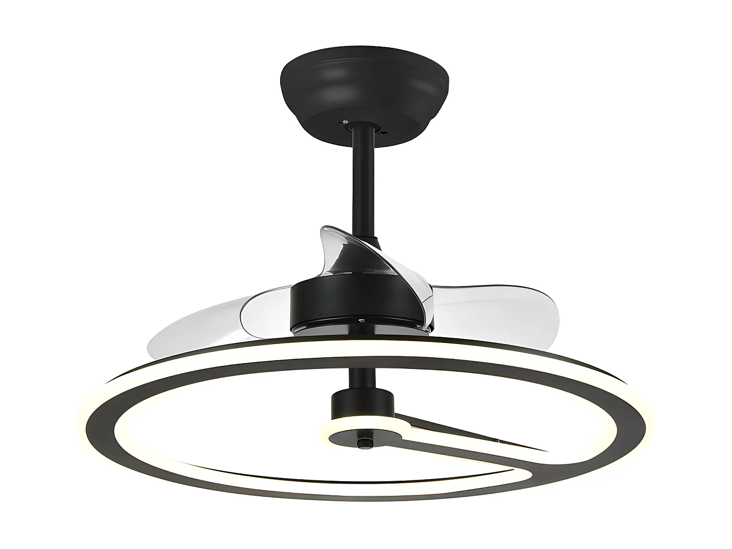 Ventilador Dc Chom Negro Led Con Tres Temperaturas Y Control Remoto