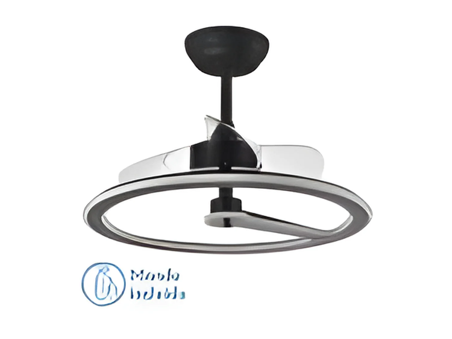 Ventilador Dc Chom Negro Led Con Tres Temperaturas Y Control Remoto